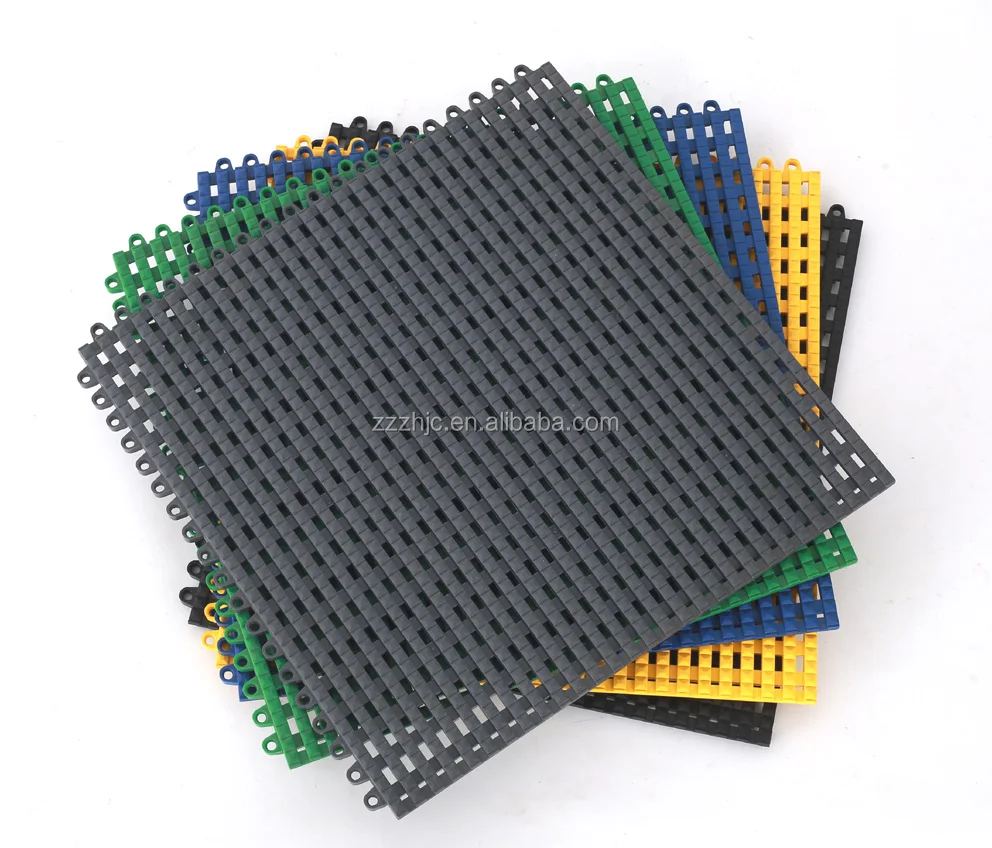 anti-slip durable pvc interlocking garage floor tiles/removable plastic interlocking floor mats for car washing
