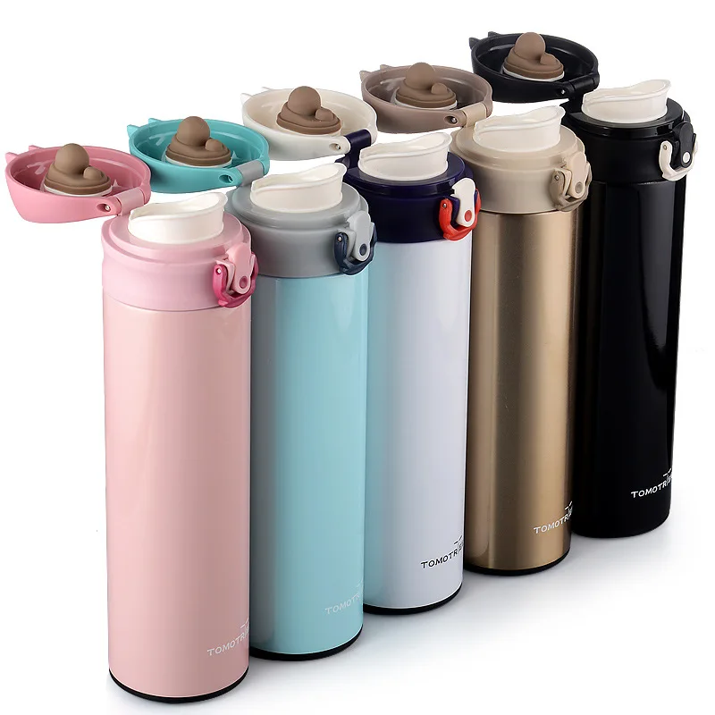 Wholesale Colorful Vacuum Coffee Flask Double Wall Insulated Water Bottle With Click Lid
