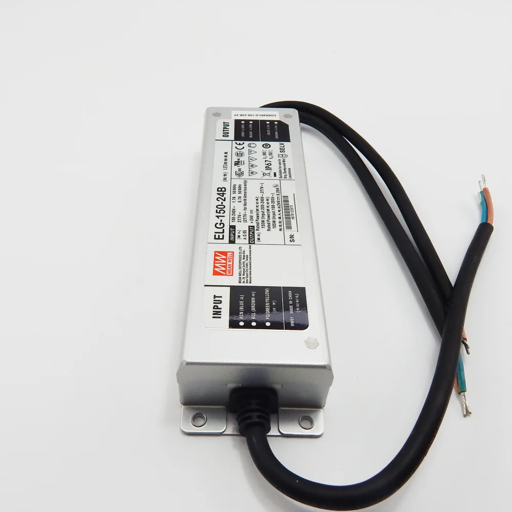 Cheap original meanwell led driver 40W to 600W alu case 150W 24Vdc 0-10v dimming led driver IP67 ELG-150-24B