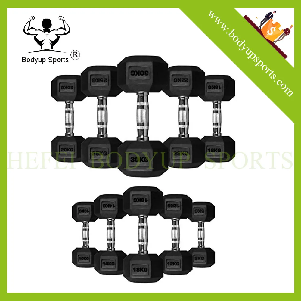 Crossfit Equipment Wholesale Hex Rubber Coated weights dumbbell