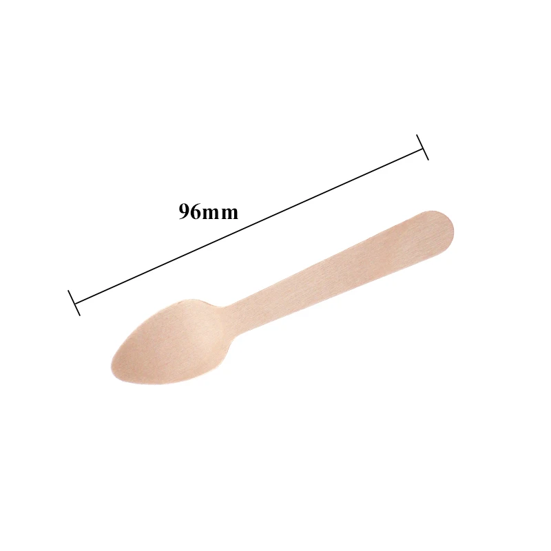 Wooden Mini Spoon 96mm Eco-friendly Free Samples Spoons for Sale Biodegradable and Compostable Disposable Birch