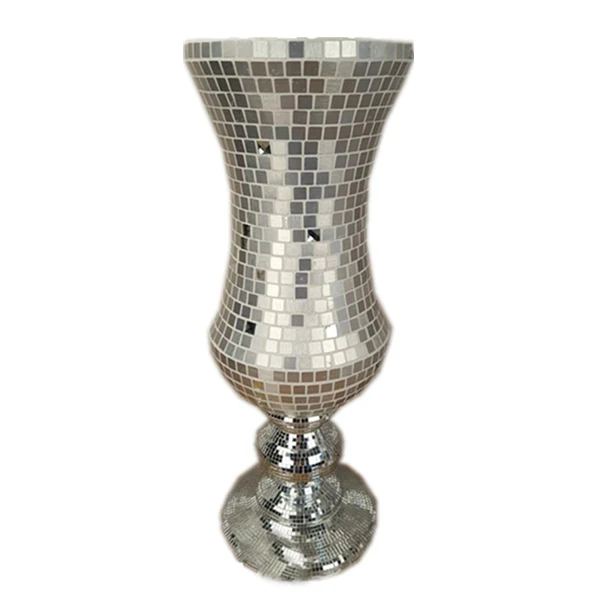 FRP Concise Aluminum Sheet Vase Office Table Decoration Floor Canterpiece Vase