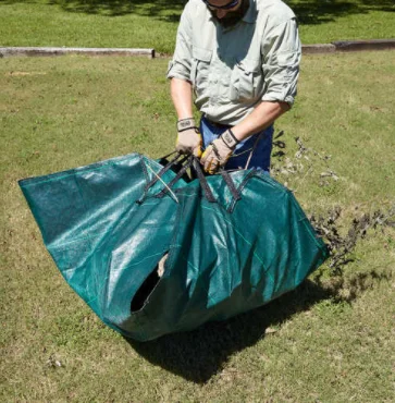 Strong Yard Waste Tarp With 4 Corner Handles for Leaves Gathering