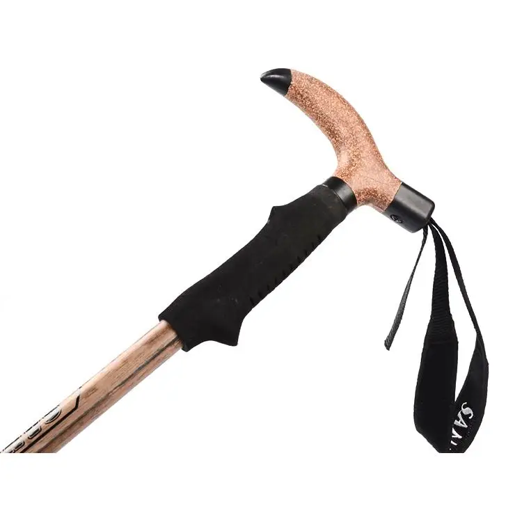 New style black diamond anti-shock arakan carbon fiber poles trekking 135cm camping pole PP+EVA+CORK handle folding walking cane