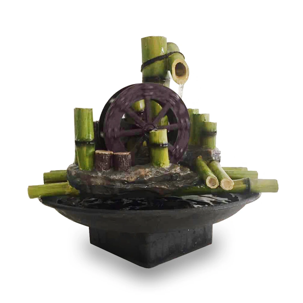 resin decorative indoor waterfall bamboo water fountain