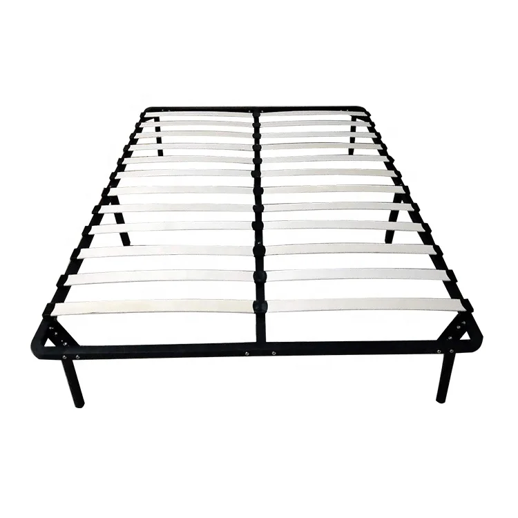 Cheap latest design double size wood slats metal bed frame