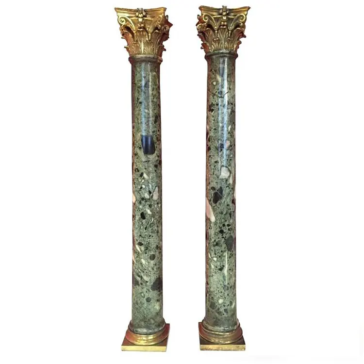 Affordable Hand Carved Black Marble Roman Corinthian Column