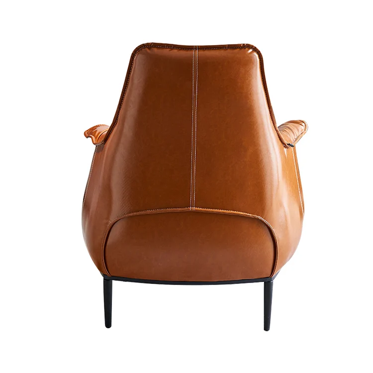 
menbro 5 star hotel room cowhide cafe Adult chair brown leather sofa 