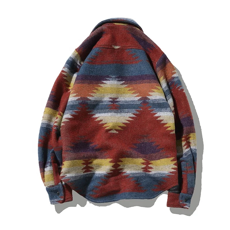 
vintage leisure pattern thick shirt flannel shirt casual for men 