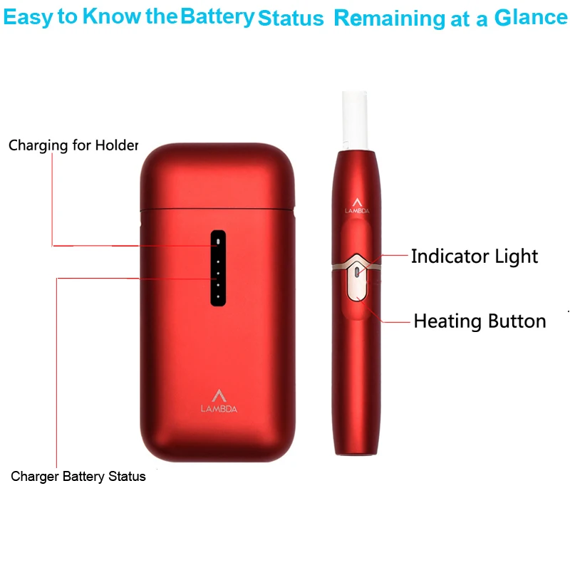 
2020 New Heat No Burn Device LAMBDA A1 Heat Tobacco Not Burn Sticks Heating Dry Herb Electronic Cigarette Original Manufacturer 