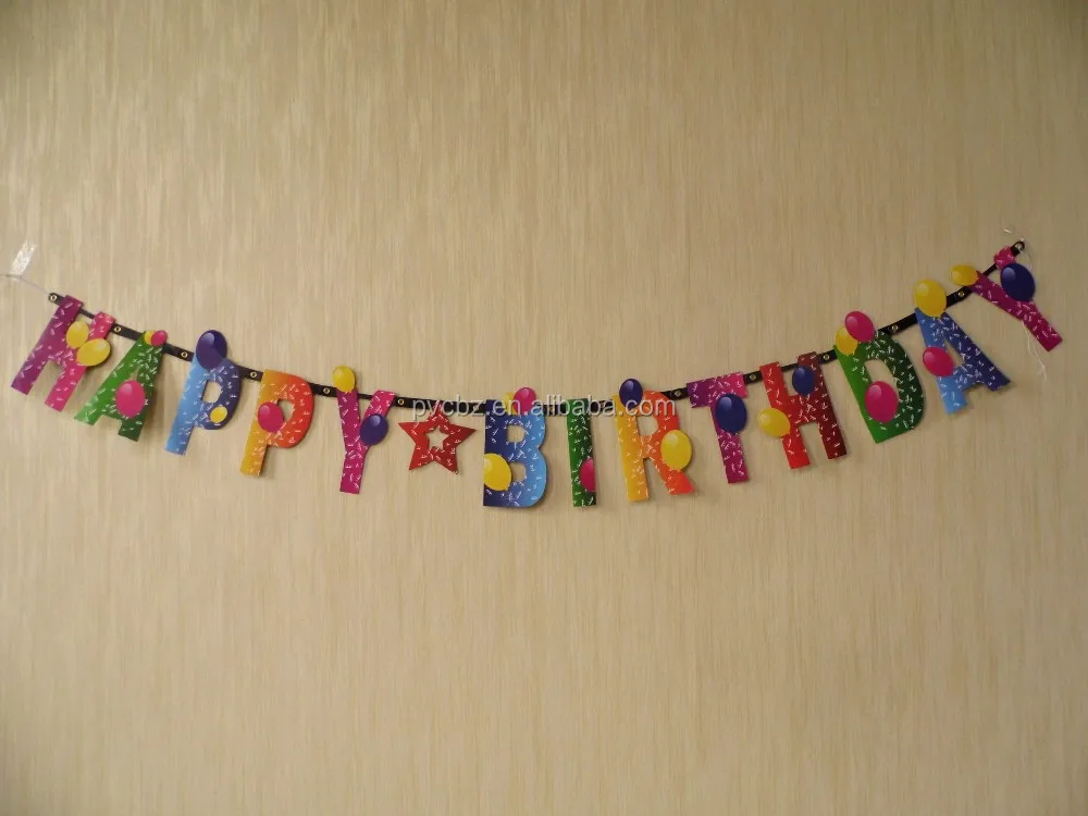 Wholesale Foiled Happy Birthday Paper Bunting Banner for Birthday Party Supplies