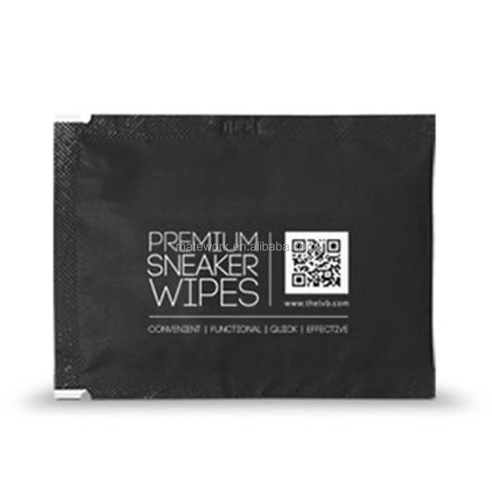 OEM private label available Individual pack disposable leather shoe clean wet wipes