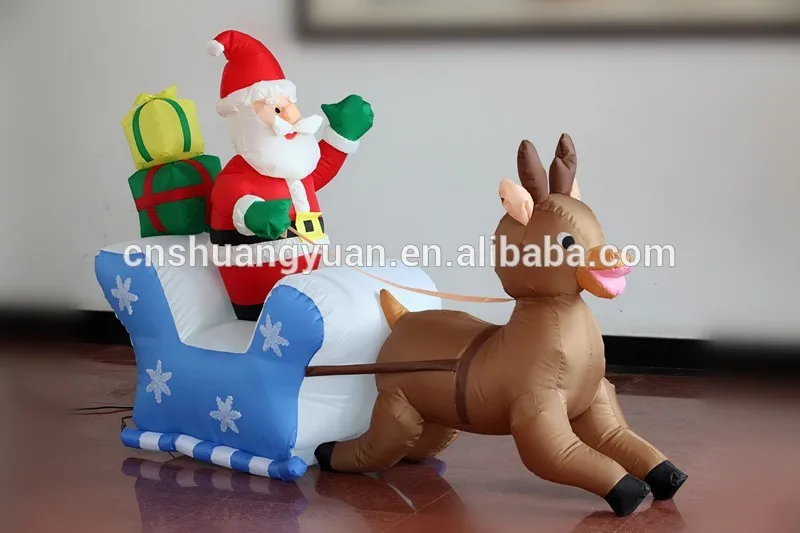 новый дизайн горячий продавать надувной санта с оленями