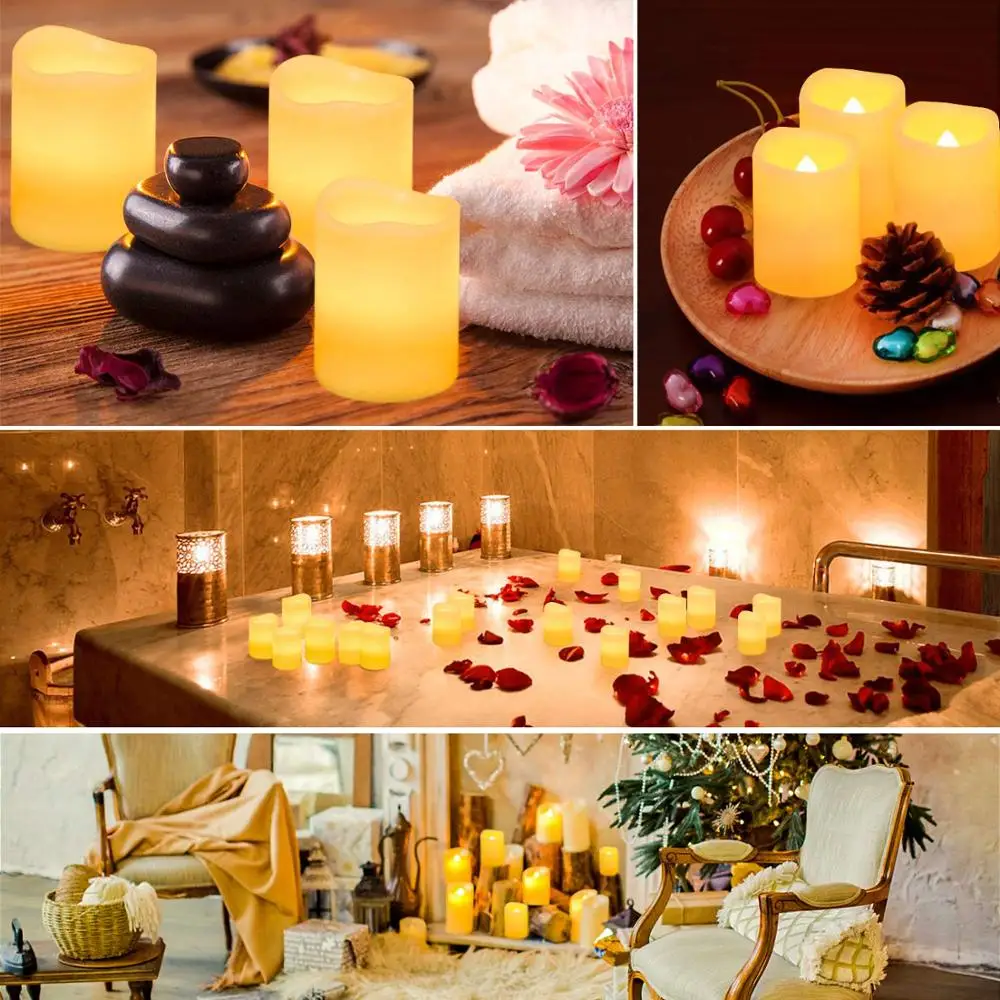 Pack of 6 Real Wax Flameless LED Candles with Remote Control For Home Decor LED Candles