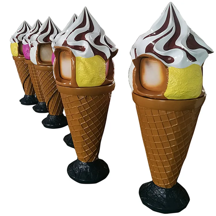 Custom Handmade Shopping Mall Decoration Resin Ice Cream Props