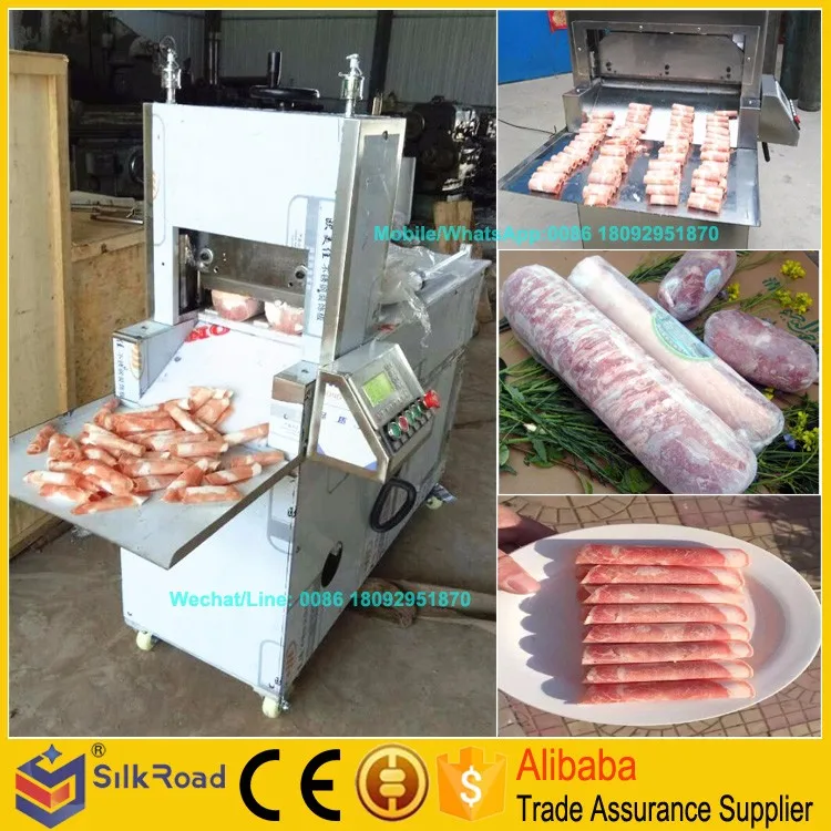 Commercial Full automatic fresh frozen beef ham bacon cheese meat slicer sausage steak slicing cutting machine