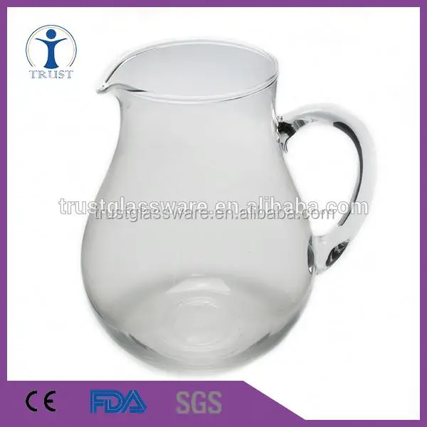 Доверие оптовая пользовательские Стеклянная Посуда прекрасный Молоко Кувшины ручной работы