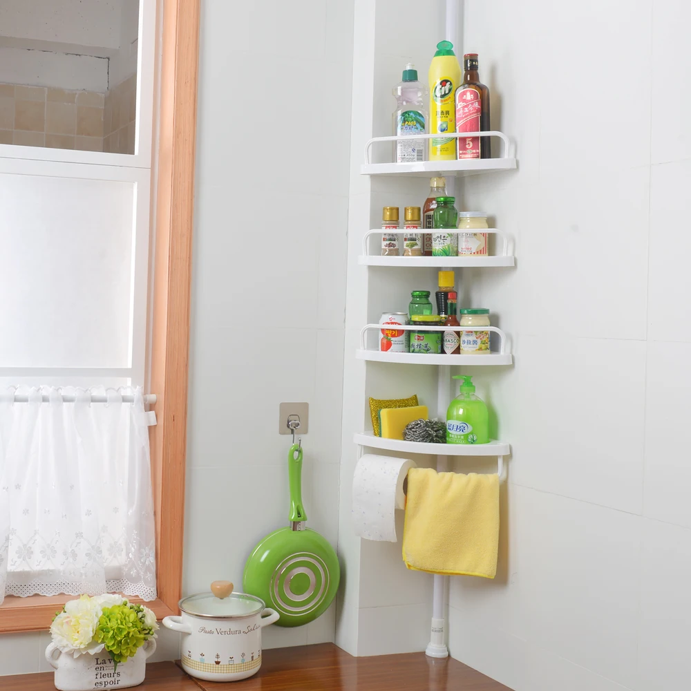 Amazon hot selling bathroom shampoo holder storage corner racks multi layer  triangle shelf  adjustable shower caddy