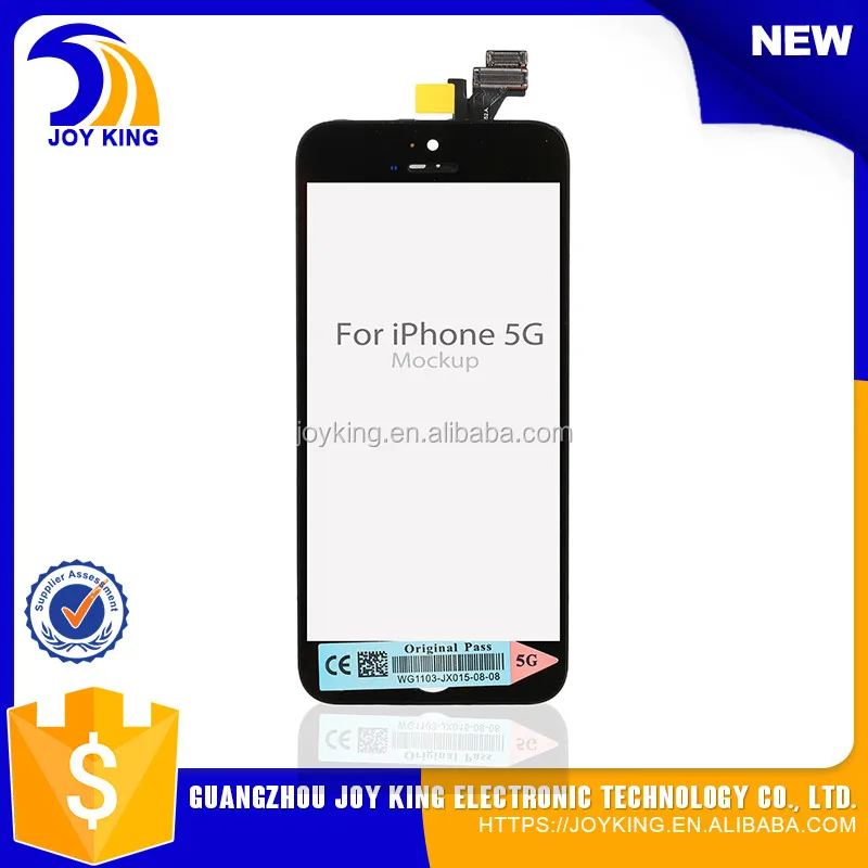 Для Iphone 5 Сенсорный ЖК-Экран Digitizer с Рамкой + Гибкий Кабель + Домашняя Кнопка Белый