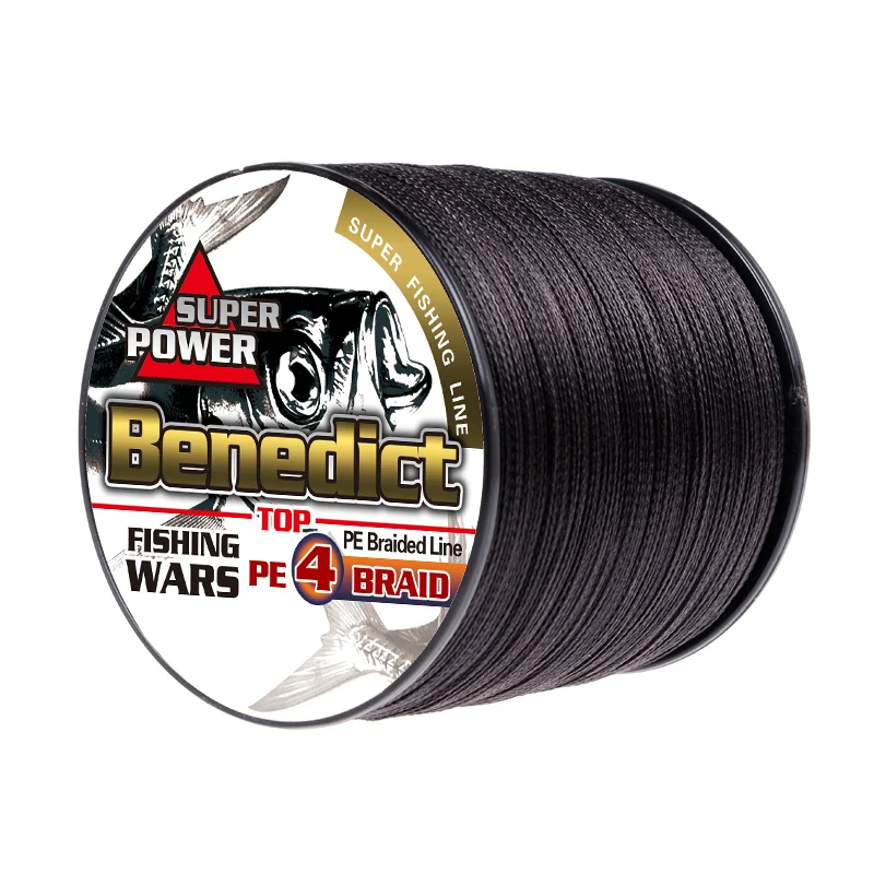 Wholesale price newest multifilament 4 strands 300M 6-100lb no fade BLACK PE braid  fishing line fishing assist thread