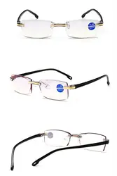 Hot Selling Fashion Cheap Unisex Men Women Rimless Reading Glasses Anti Blue Light Reading Glasses