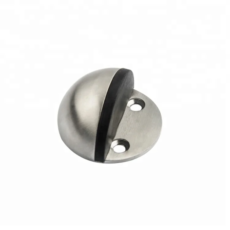 Round Stainless Steel Rubber door stopper for Home Office Hotel Solid With Rubber Plate