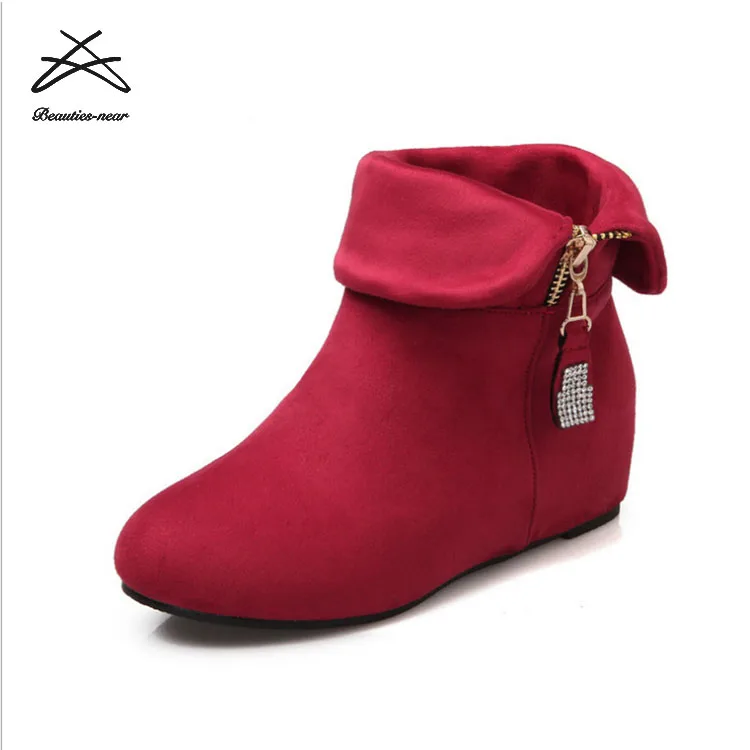 2018 new autumn winter boots thick padded keep warm casual shoes waterproof high heel women boots snow boots
