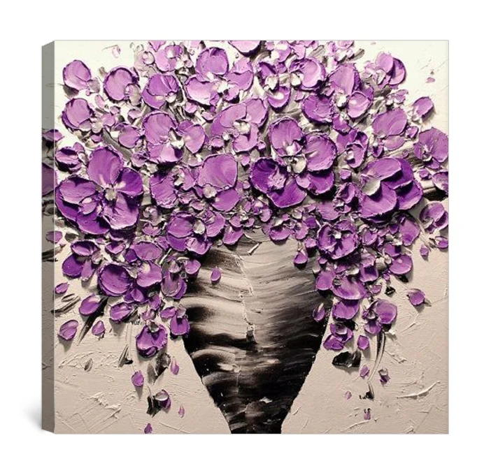 Knife oil painting modern canvas home decor flower wall painting