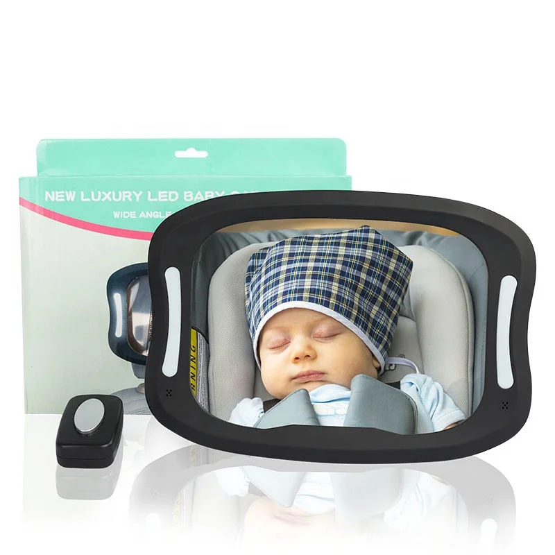 Top Sale Abs Safety Back Seat Baby Car Mirror With Light