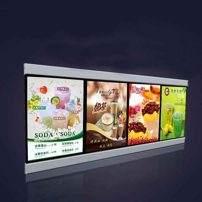 Aluminum Changeable Chef Menu Board kfc Menu Display