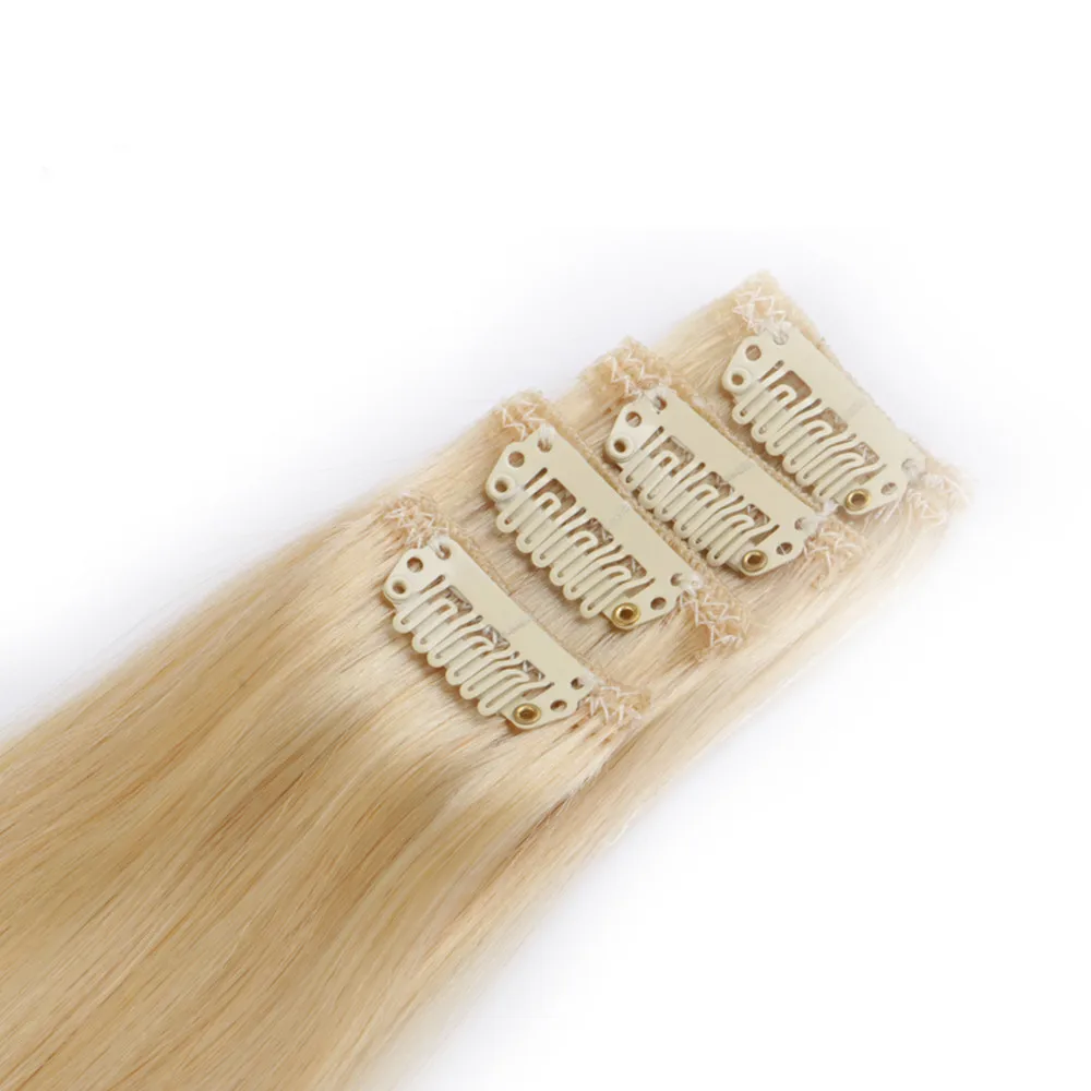 Factory Wholesale Remy Human Hair 120g 160g 180g 200g 220g 240g Clip In Brazilian Virgin Human Hair extensions