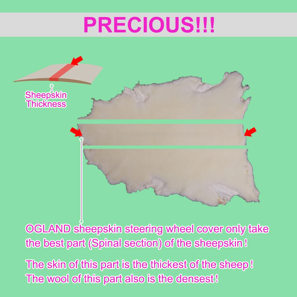 Fur Car Styling steering wheel covers for Adults Woman Man Car Accessories by Australian Merino Wool Fur Universal size