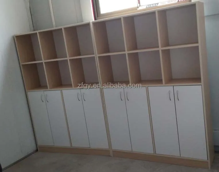 Multiple receive ark two doors KD packing MDF material bookcase with doors