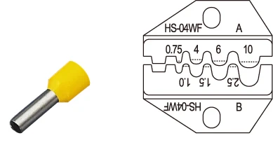 Обжимной инструмент для обжима наконечником 1-6.0mm2 (FSE-04WF) кабельная муфта обжимной