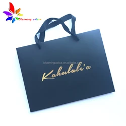 China Supplier Factory biodegradable black kraft packaging paper bag custom with handle and logo