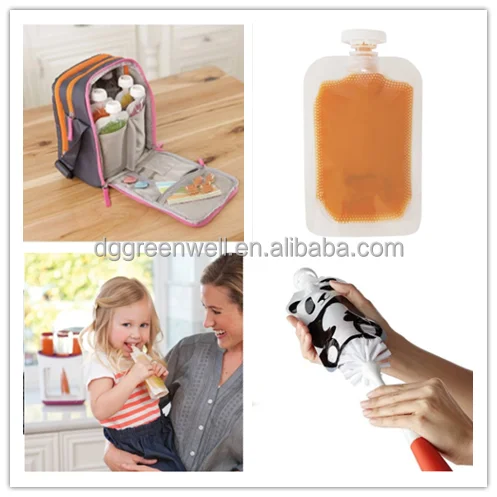 
Silicone Washable Baby Food Pouch With Spout 