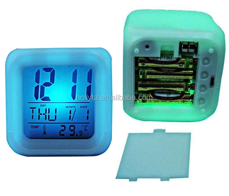 Bolergifts HW-007A в форме Куба Изменение цвета цифровой будильник настроение уход часы с календарем