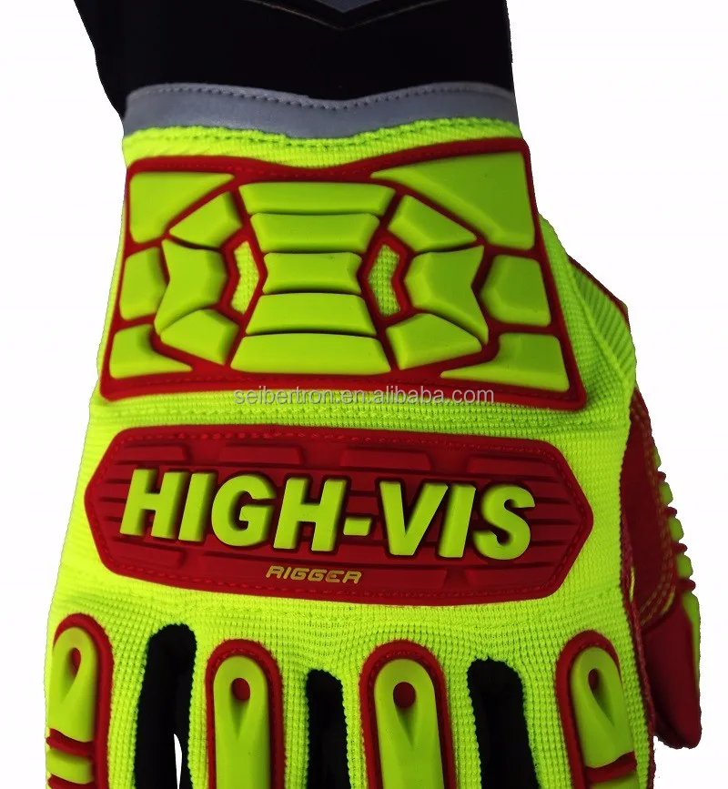 Seibertron HIGH-VIS HRIG EN388 4132XP Oilfield Anti Impact Gloves Palm Reinforcement Gloves Rigging Working Gloves