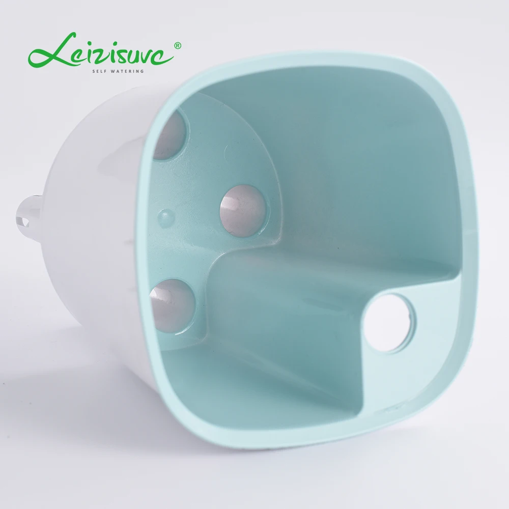 Leizisure Whosale Self Watering  Plant Pot Cheap Plastic Mini Square Ceramic Herb Orchid Planter Flowerpots