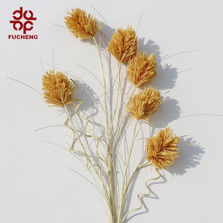 
Manufacture high quality raffia spray with curly for harvest holiday and fall season 