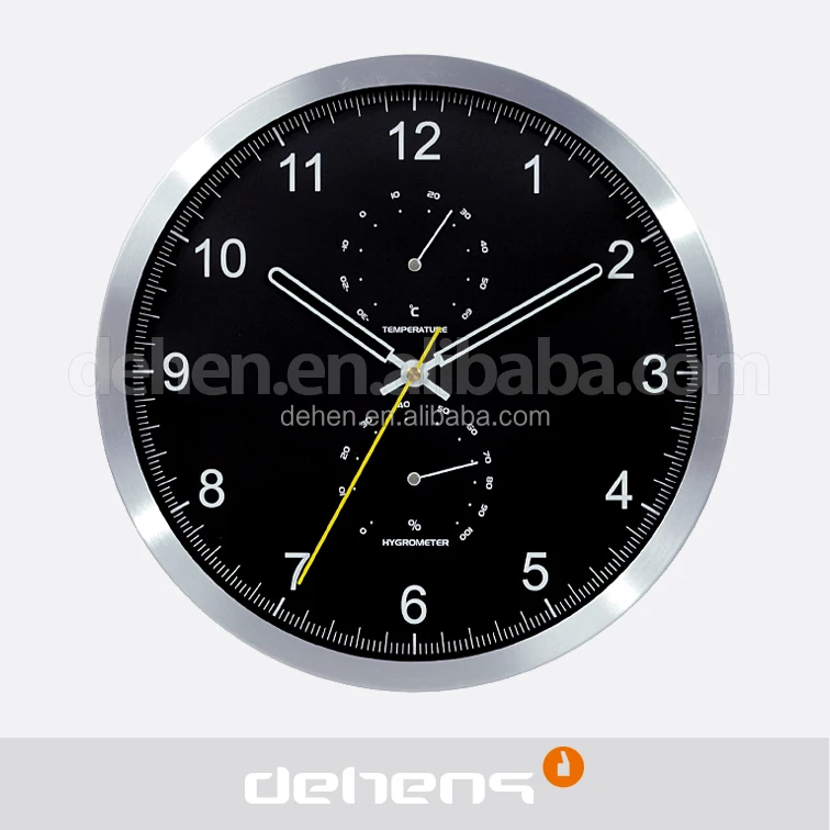 Factory price Aluminum case  non-ticking movement round metal wall clock