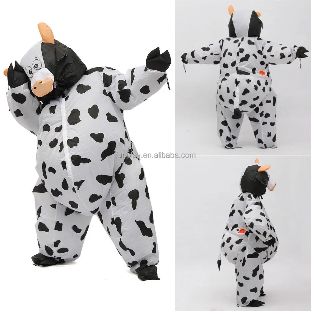 HI Inflatable Cow Costume Halloween Party Suit T-rex inflatable costume for adults