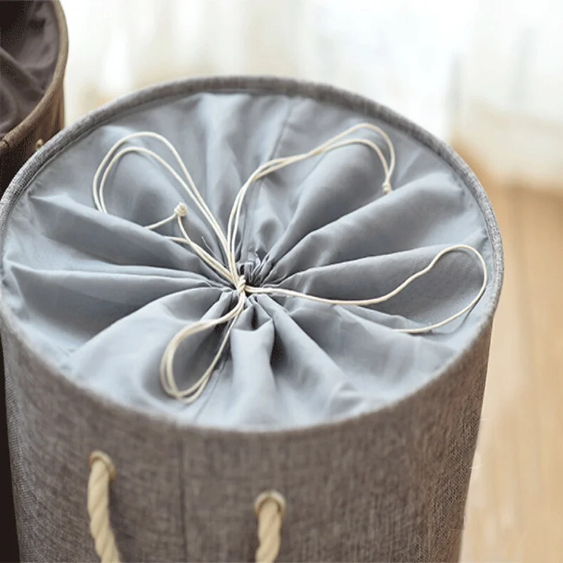 Custom Cotton&Linen Beam Port Storage Bag Large Capacity Dirty Clothes Storage Basket Laundry Baskets Washing Hamper