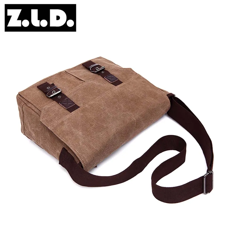 ZUOLUNDUO Wholesale Custom Messenger Bags For Men Canvas Leisure Shoulder Messenger Bag