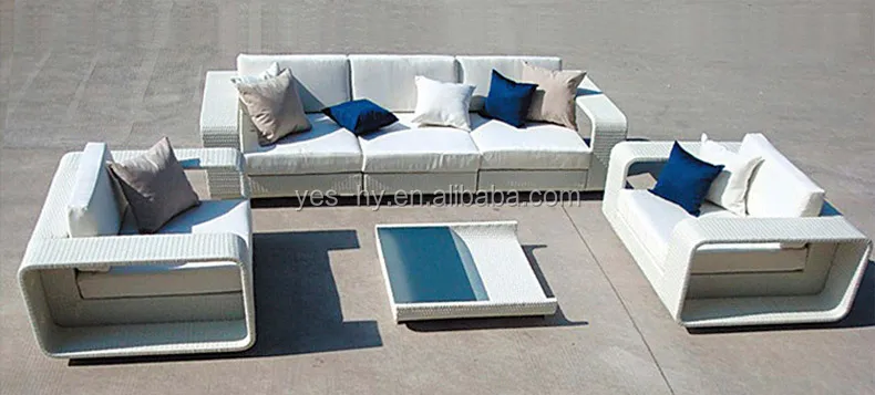 
All weather wicker rattan woven patio seating furniture set sectional outdoor corner sofa model S220 