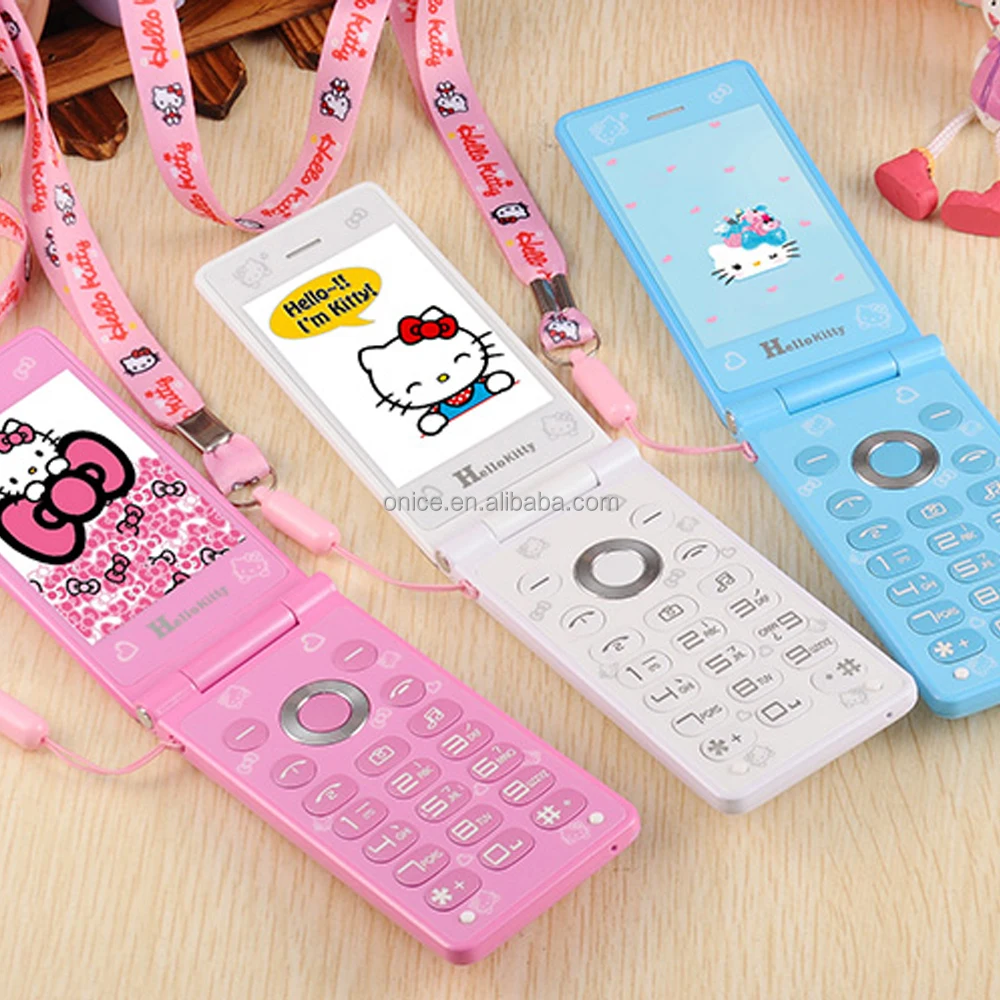 2020 милый подарок hello kitty 2,4 дюйма GSM двухдиапазонный мобильный телефон ЖК-дисплей сенсорный экран со светодиодной вспышкой