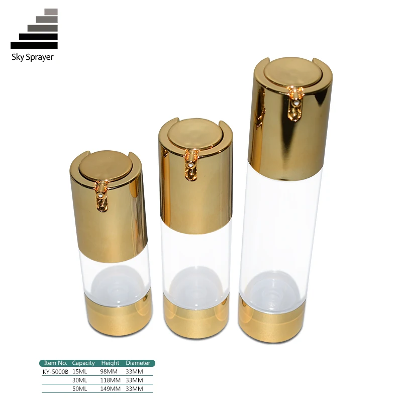 10/15/20/30/50 мл Косметическая безвоздушная бутылка с насосом для ухода за кожей