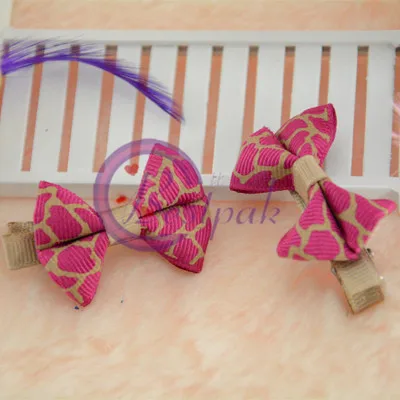 
chinese red ribbon children bow tie hairpins 