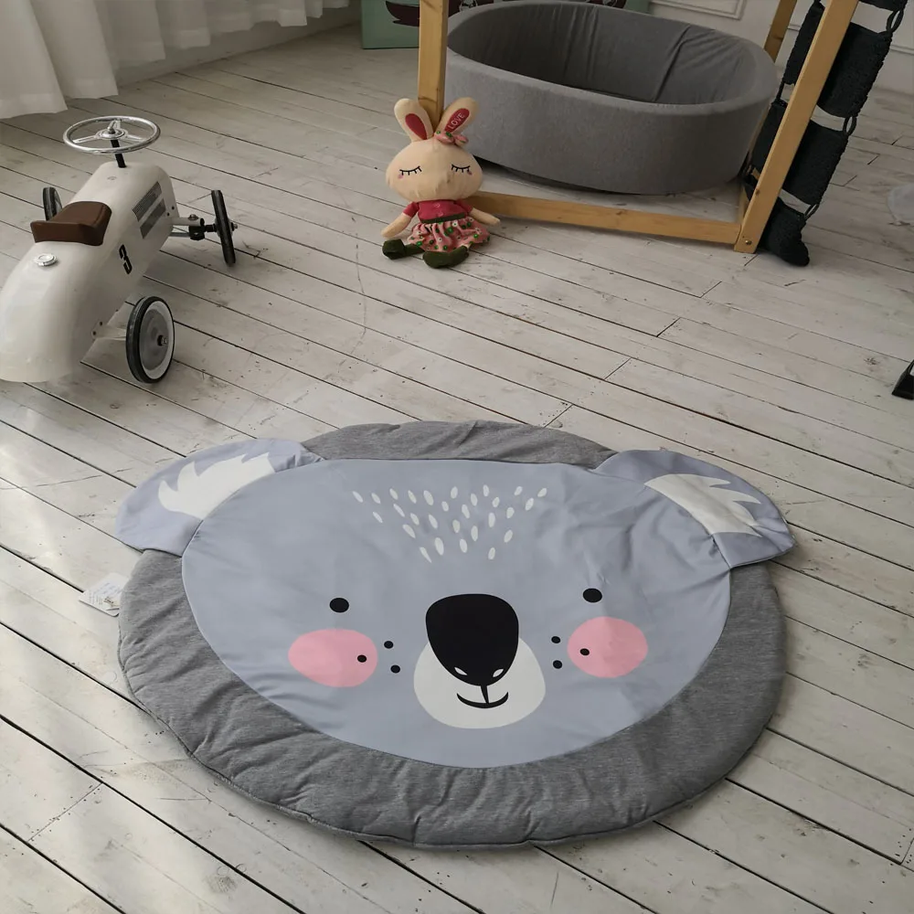 Новый серый круглый детский игровой коврик Koala толщина 2 см для скалолазания