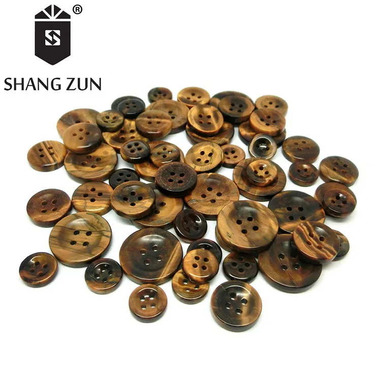 Manufacturers natural stone brown buttons high-grade clothing accessories 4 hole buttons natural agate shirt button